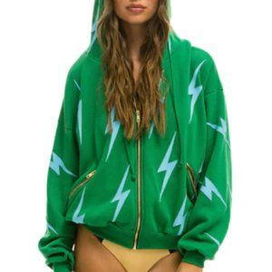 Aviator Nation Green Zip up with bolts - size Small - new condition